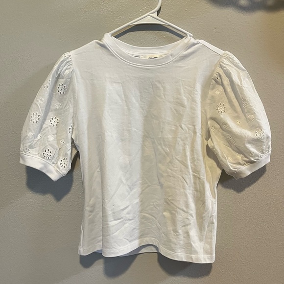 FRAME The Eyelet Sleeve Top Xs - Picture 2 of 7